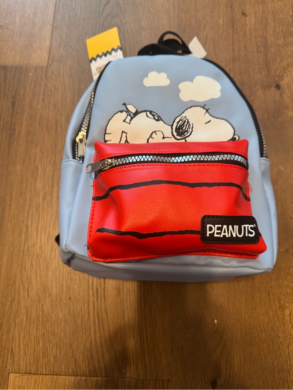 Peanuts Kids Snoopy Sky Blue & Red Front-Pocket Mini Backpack